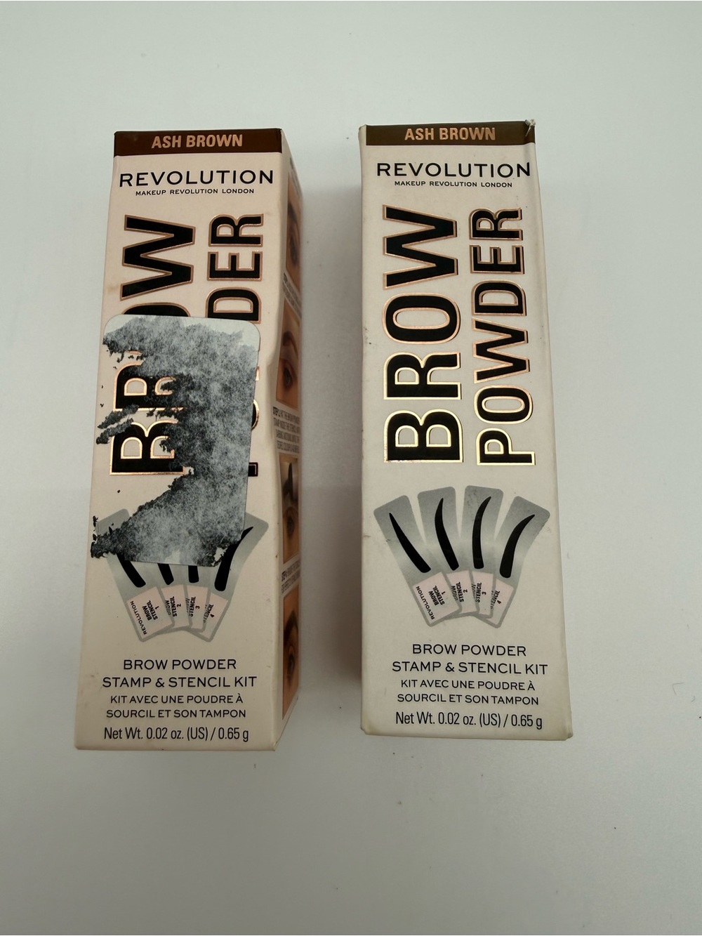 Revolution Brow Powder Stamp & Stencil Kit - Ash Brown - Two Pack